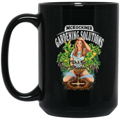 McKockiner Gardening Solutions Black Mug 15oz (2-sided)