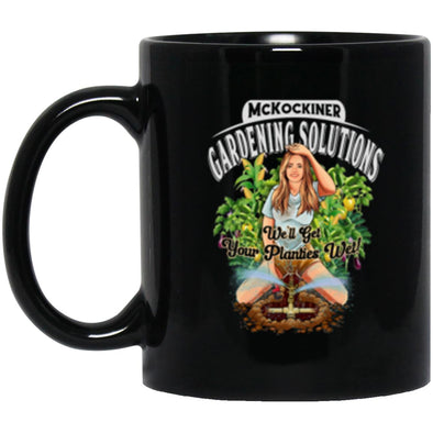 McKockiner Gardening Solutions Black Mug 11oz (2-sided)