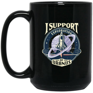 Exploration Of Uranus Black Mug 15oz (2-sided)