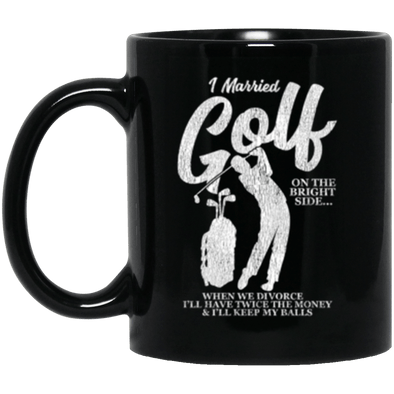 Golf Marriage Black Mug 11oz (2-sided)