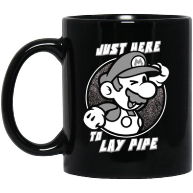 Mario Lay Pipe Black Mug 11oz (2-sided)