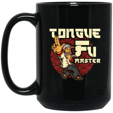 Tongue Fu Master Black Mug 15oz (2-sided)