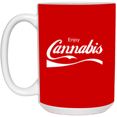 Enjoy Cannabis White Mug 15oz (2-sided)