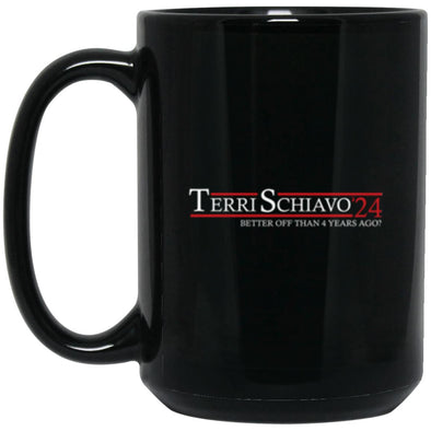 Vote Terri Schiavo 24 Black Mug 15oz (2-sided)