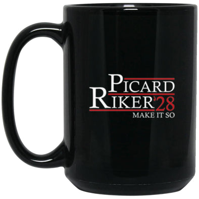 Picard Riker 28 Black Mug 15oz (2-sided)