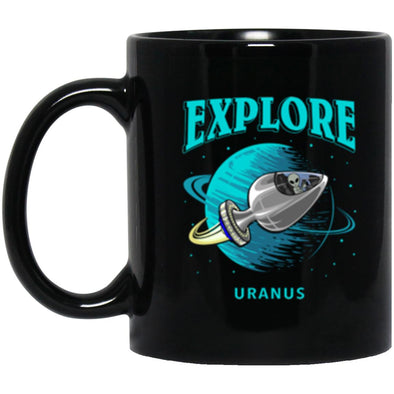 Explore Uranus Black Mug 11oz (2-sided)