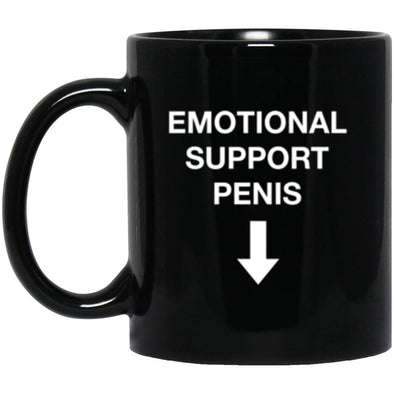 Emotional Support Penis Black Mug 11oz (2-sided)