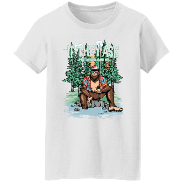 Bigfoot Fishing Ladies Cotton Tee