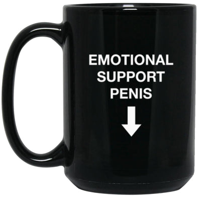 Emotional Support Penis Black Mug 15oz (2-sided)