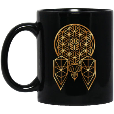 OM Sacred Geometry Black Mug 11oz (2-sided)