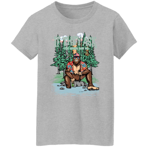 Bigfoot Fishing Ladies Cotton Tee