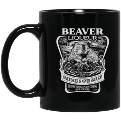 Beaver Liqueur Vintage Black Mug 11oz (2-sided)