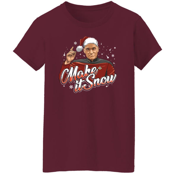 Make It Snow Picard Ladies Cotton Tee