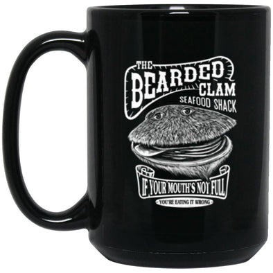 The Bearded Clam Black Mug 15oz (2-sided)