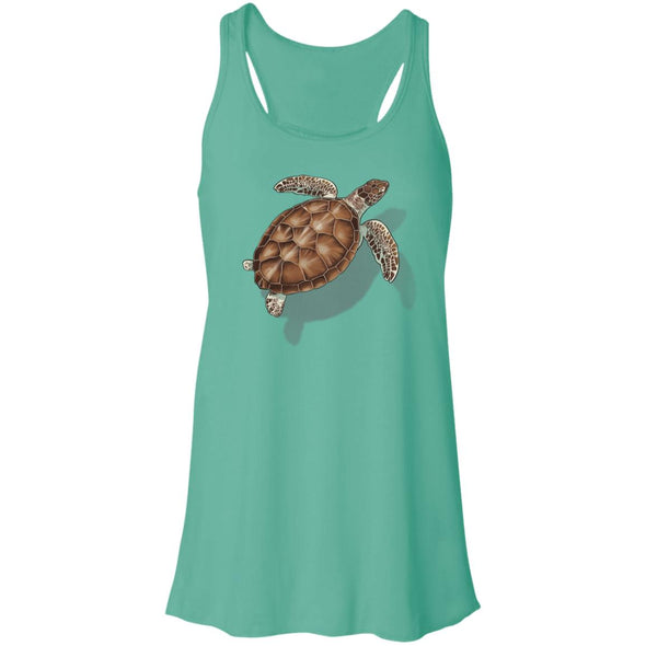 Sea Turtle Shadow Flowy Racerback Tank