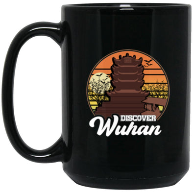 Discover Wuhan Black Mug 15oz (2-sided)