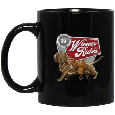 Wiener Rides Black Mug 11oz (2-sided)