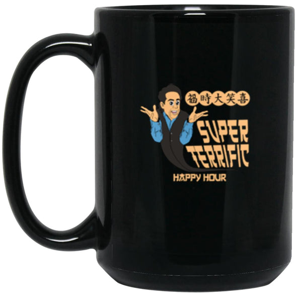 Super Terrific Happy Hour 15oz Black Mug