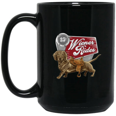 Wiener Rides Black Mug 15oz (2-sided)