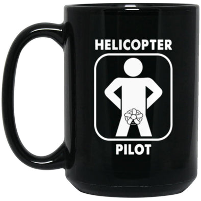 Helicopter Pilot Black Mug 15oz (2-sided)