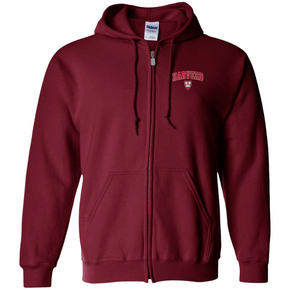 Harverd Zip Up Hooded Sweatshirt