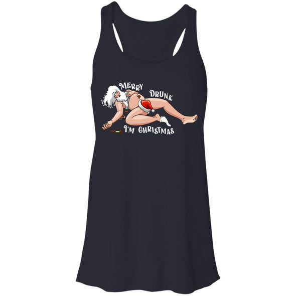 Merry Drunk Christmas Flowy Racerback Tank