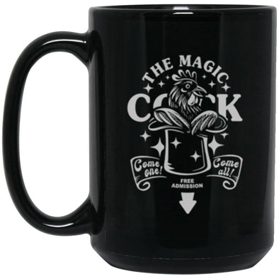 The Magic Rooster Black Mug 15oz (2-sided)