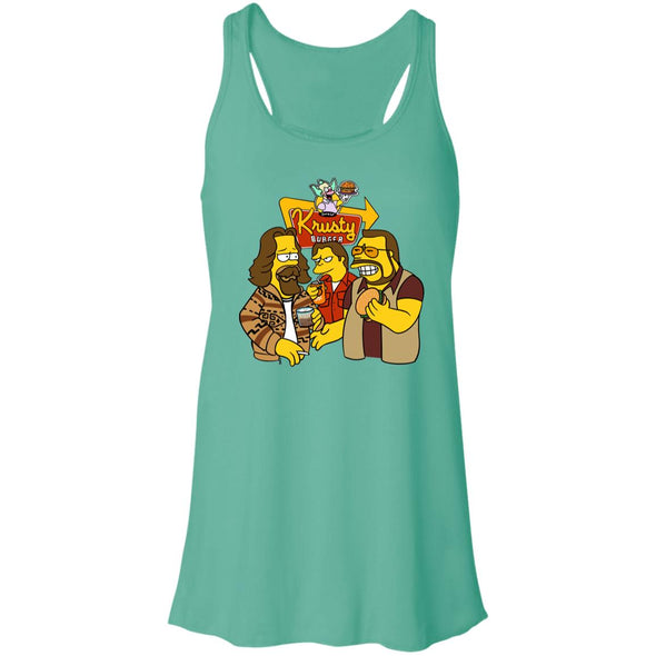 Near the Krusty Burger Flowy Racerback Tank