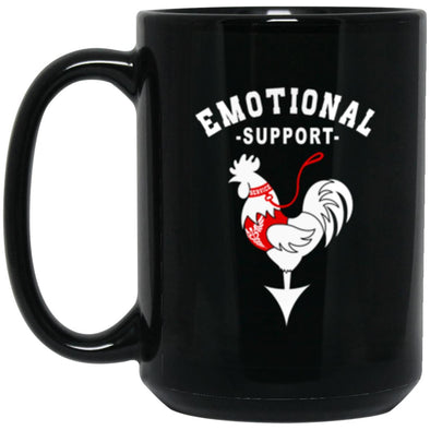 Emotional Support Cock Black Mug 15oz (2-sided)