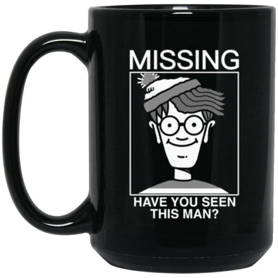 Missing Waldo Black Mug 15oz (2-sided)
