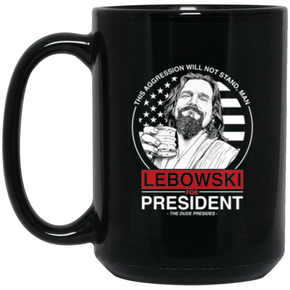 Lebowski For President Black Mug 15oz (2-sided)
