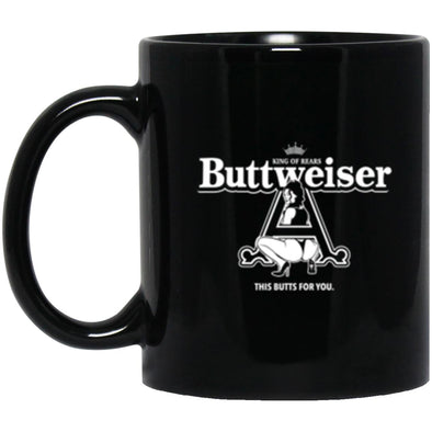 Buttweiser Black Mug 11oz (2-sided)
