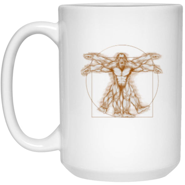 Vitruvian Bigfoot White Mug 15oz (2-sided)