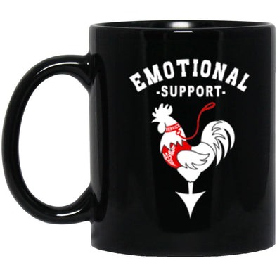 Emotional Rooster Black Mug 11oz (2-sided)