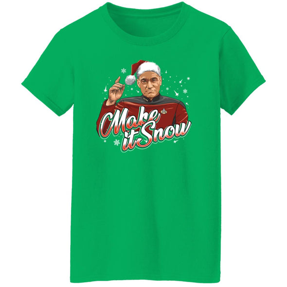 Make It Snow Picard Ladies Cotton Tee