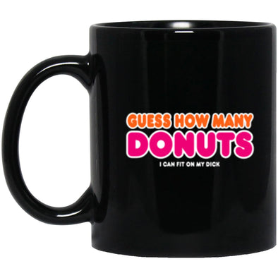 How Many Donuts? Black Mug 11oz (2-sided)