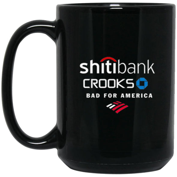 Banks Are Bad Black Mug 15oz (2-sided)