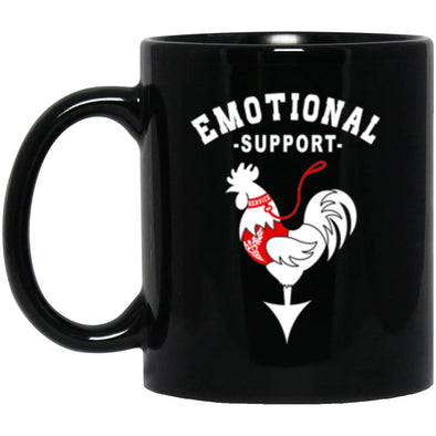 Emotional Support Cock Black Mug 11oz (2-sided)
