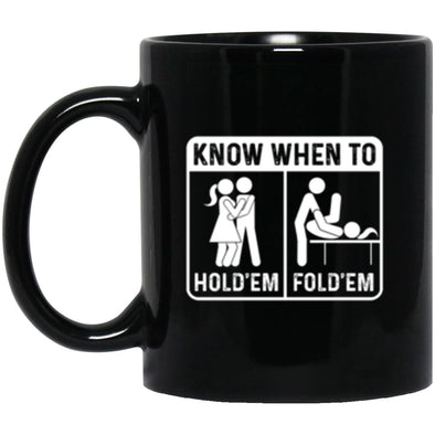 Hold'em Fold'em Black Mug 11oz (2-sided)