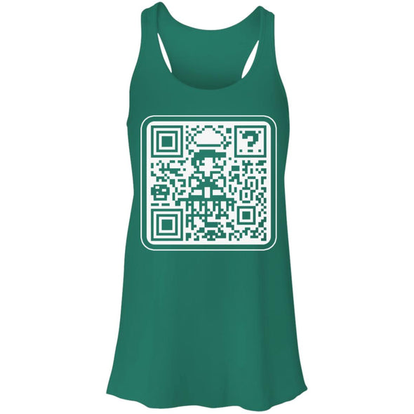 Mario QR Code  Flowy Racerback Tank