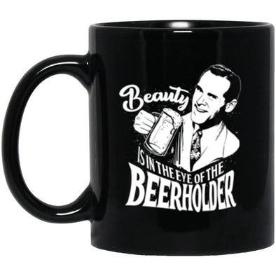 Beer Holder Black Mug 11oz (2-sided)