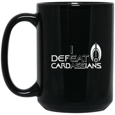 Defeat Cardassians Black Mug 15oz (2-sided)