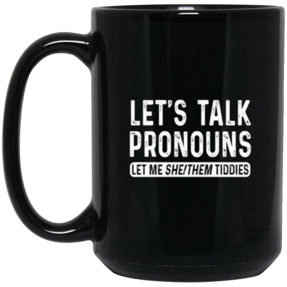 She/Them Tiddies Black Mug 15oz (2-sided)