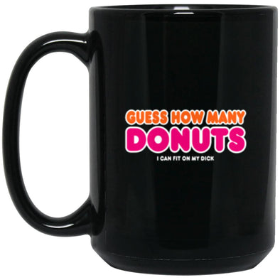 How Many Donuts? Black Mug 15oz (2-sided)