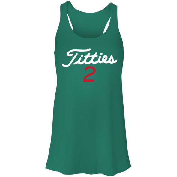 Titties 2 4Flowy Racerback Tank