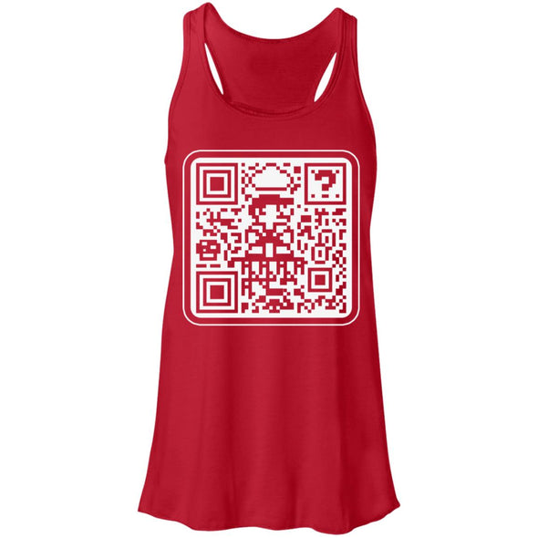 Mario QR Code  Flowy Racerback Tank