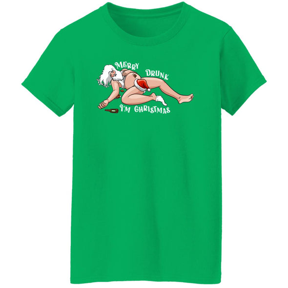 Merry Drunk Christmas Ladies Cotton Tee