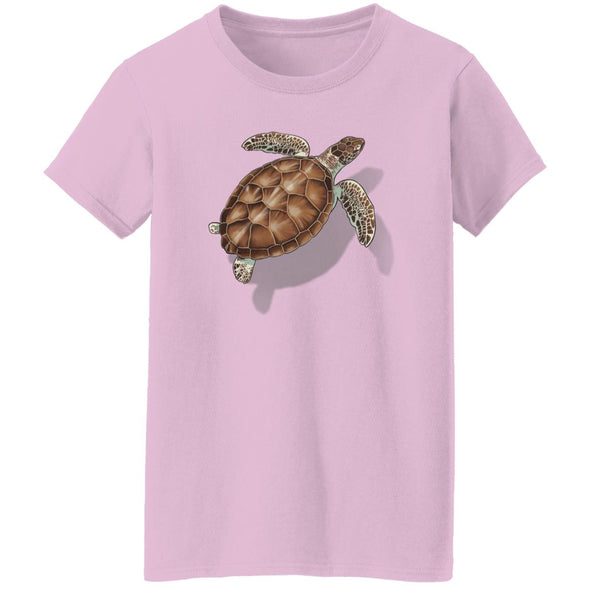 Sea Turtle Shadow Ladies Cotton Tee