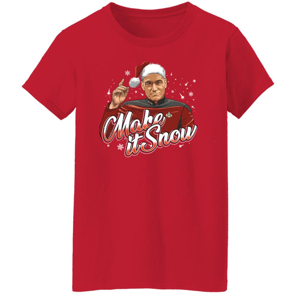 Make It Snow Picard Ladies Cotton Tee