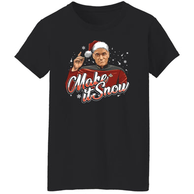 Make It Snow Picard Ladies Cotton Tee